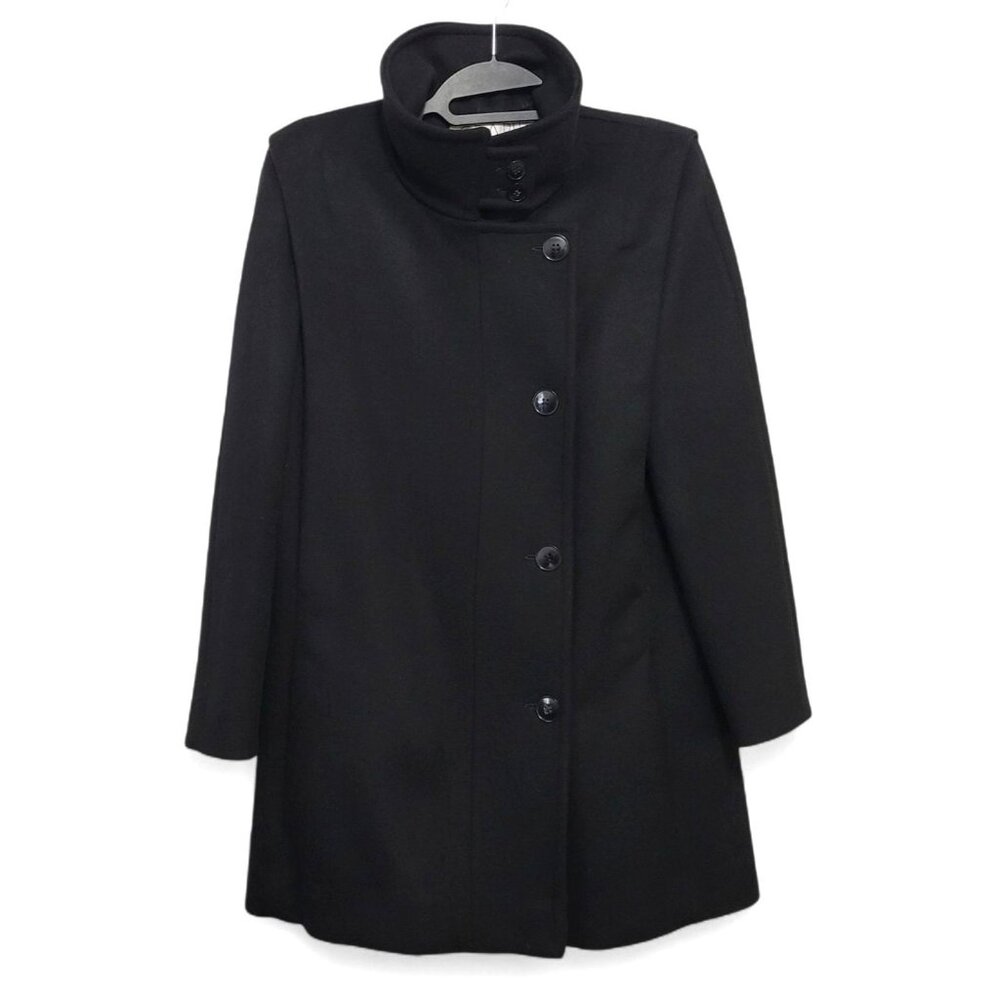 Classic Black Wool Coat for Women - Picture 2 of 12